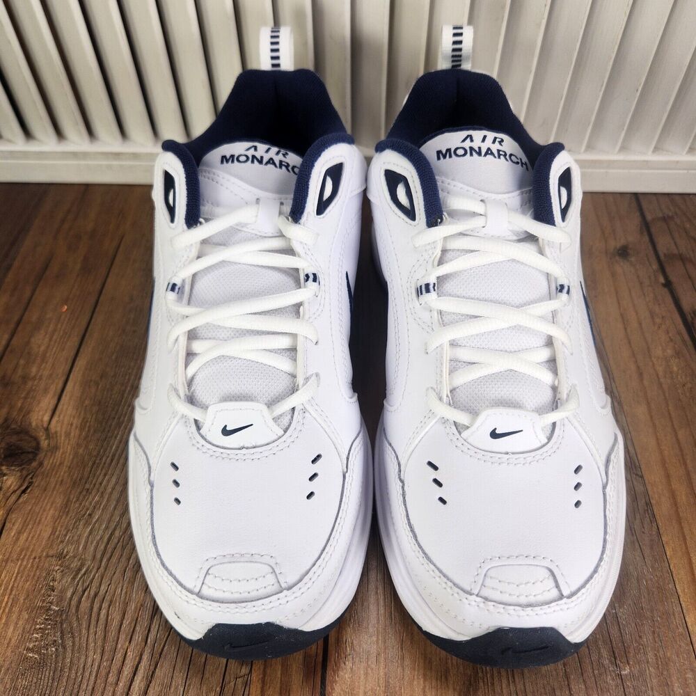 Nike Air Monarch IV Mens 8.5 White Silver Dad Training Sneakers Shoes 415445-102 - Picture 9 of 11